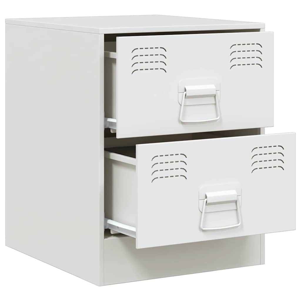Bedside Cabinet White 34,5x39x44 cm Steel