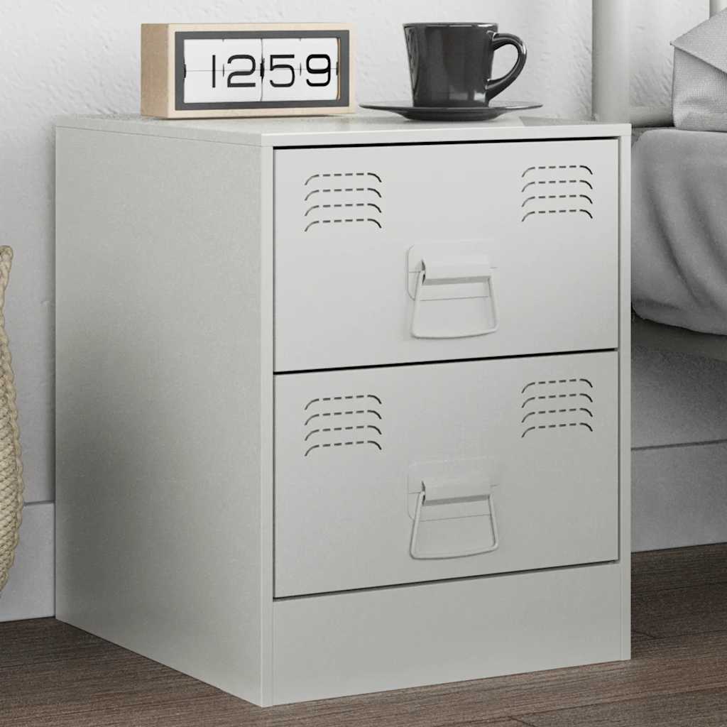 Bedside Cabinet White 34,5x39x44 cm Steel