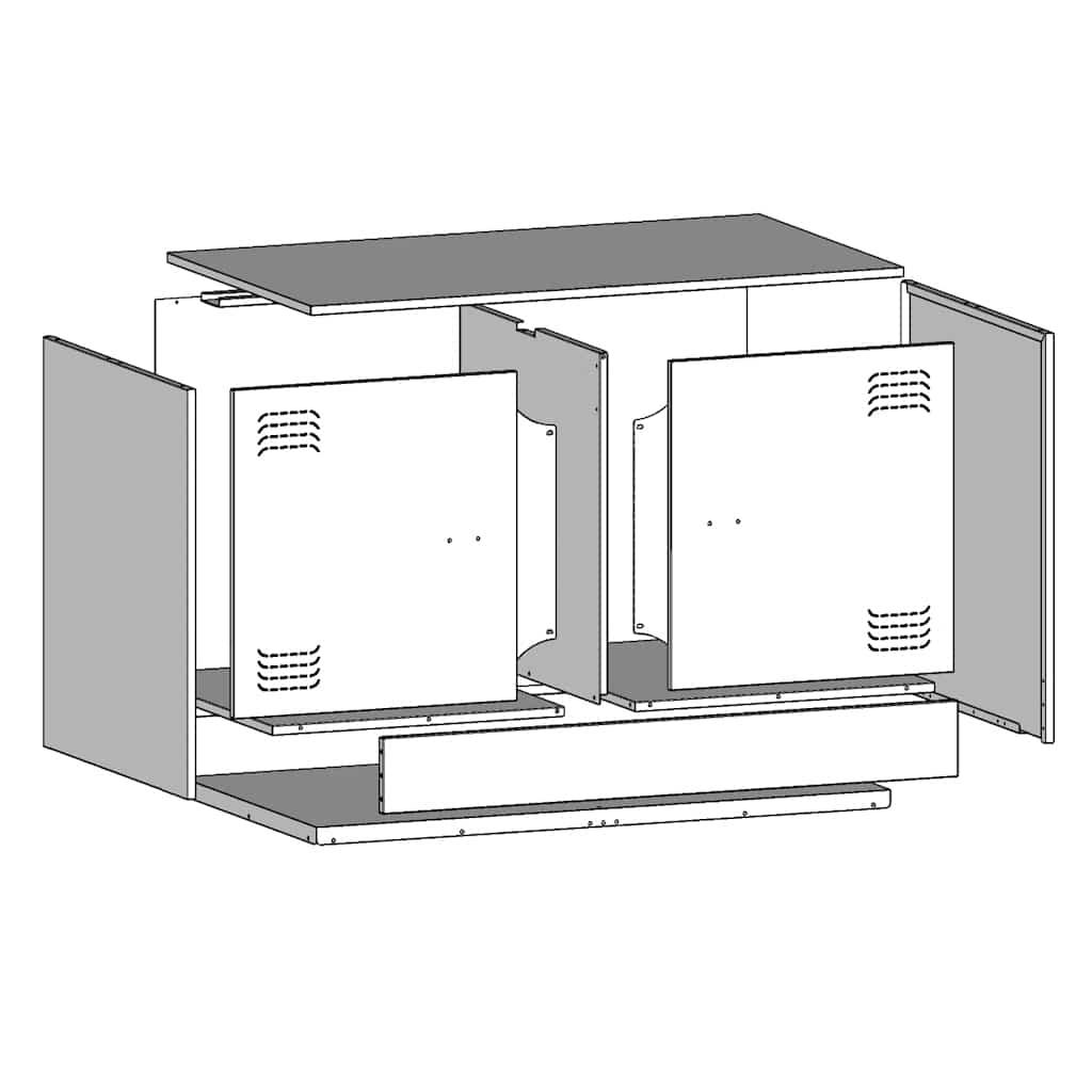 2 Piece TV Cabinet Set Black 67x39x44 cm Steel