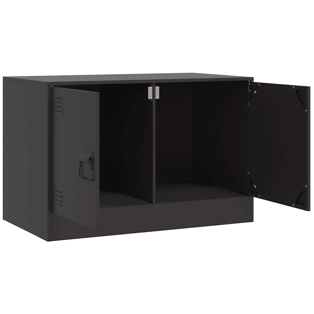 2 Piece TV Cabinet Set Black 67x39x44 cm Steel