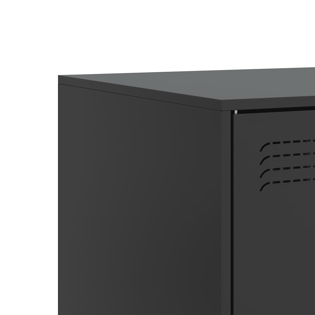2 Piece TV Cabinet Set Black 67x39x44 cm Steel