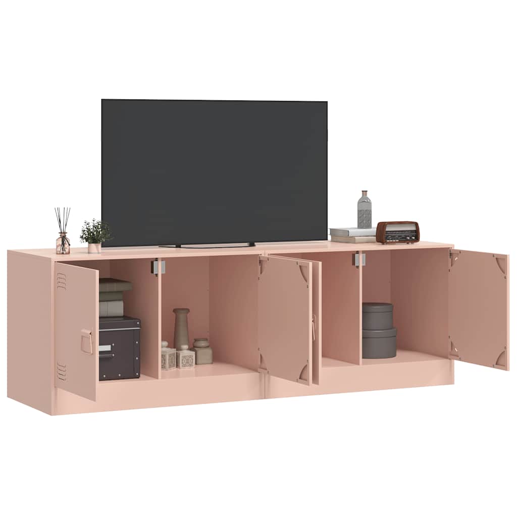 2 Piece TV Cabinet Set Pink 67x39x44 cm Steel
