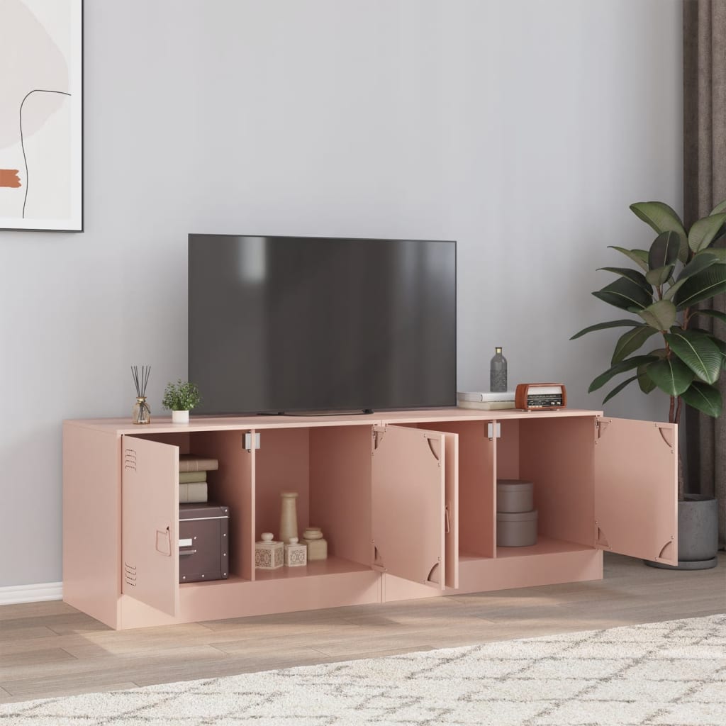 vidaXL TV Cabinets 2 pcs Pink 67x39x44 cm Steel