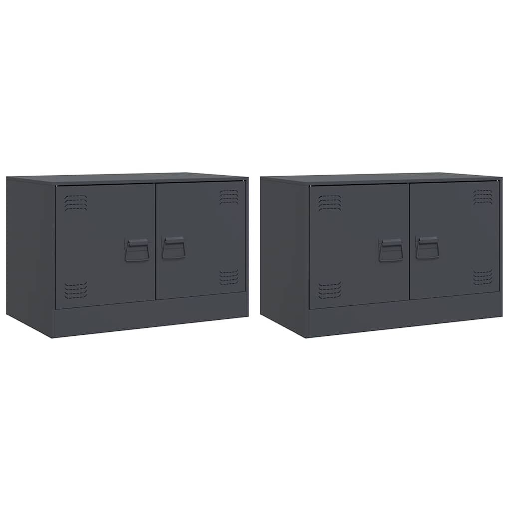 2 Piece TV Cabinet Set Anthracite 67x39x44 cm Steel