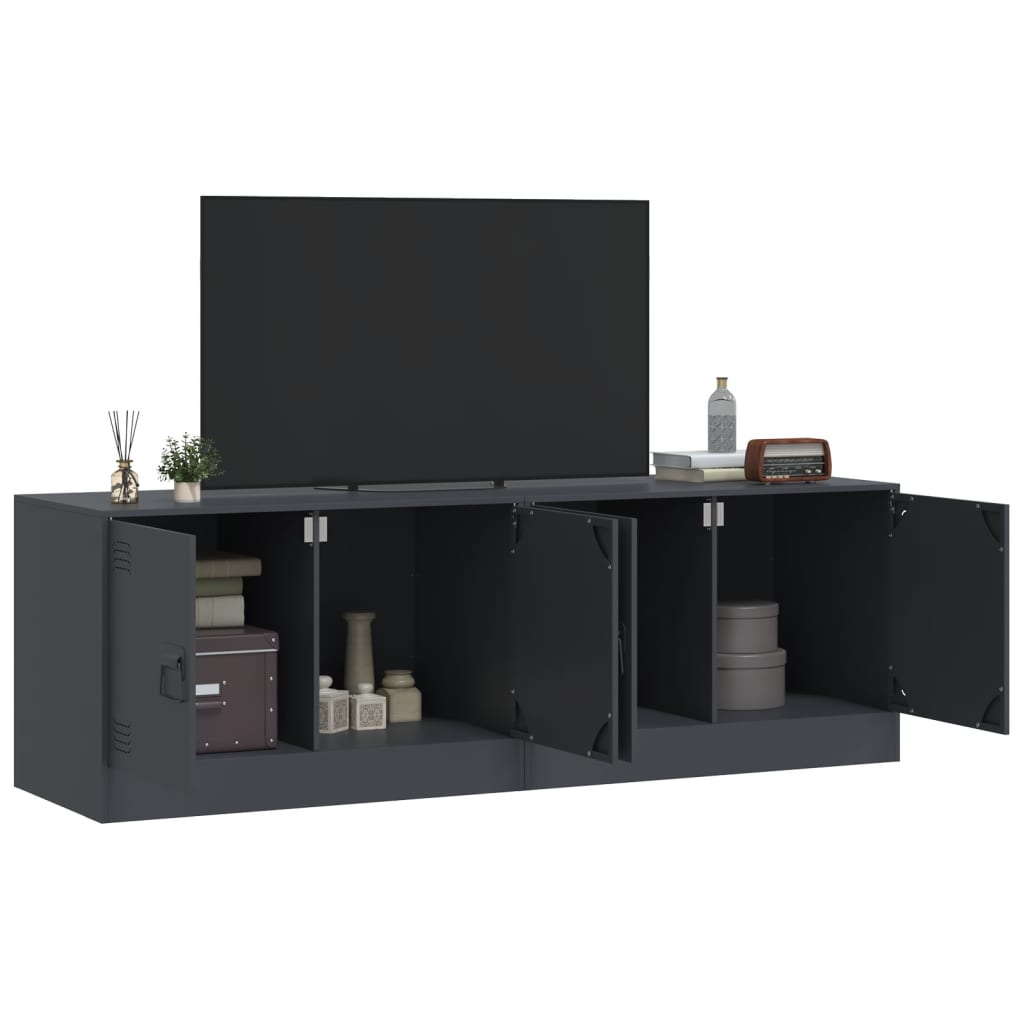 vidaXL TV Cabinets 2 pcs Anthracite 67x39x44 cm Steel