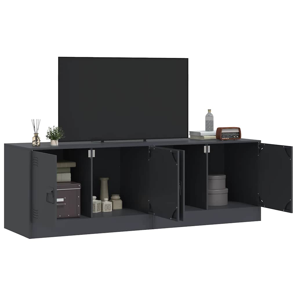 2 Piece TV Cabinet Set Anthracite 67x39x44 cm Steel
