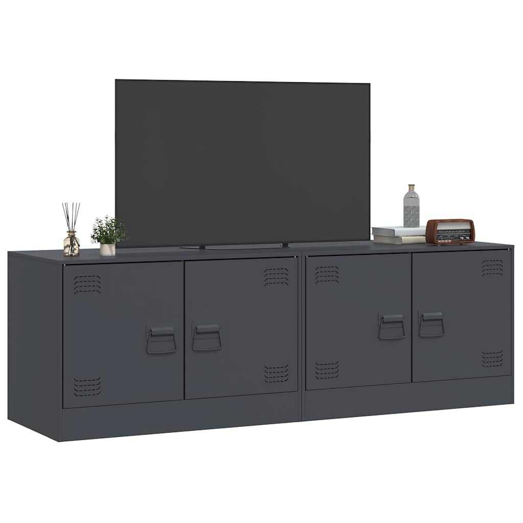 2 Piece TV Cabinet Set Anthracite 67x39x44 cm Steel