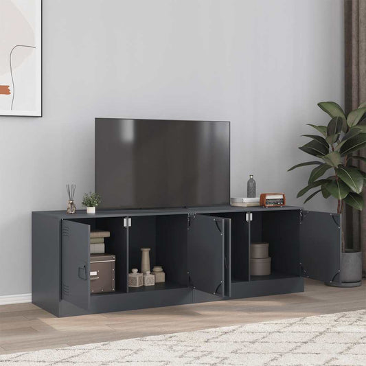 2 Piece TV Cabinet Set Anthracite 67x39x44 cm Steel