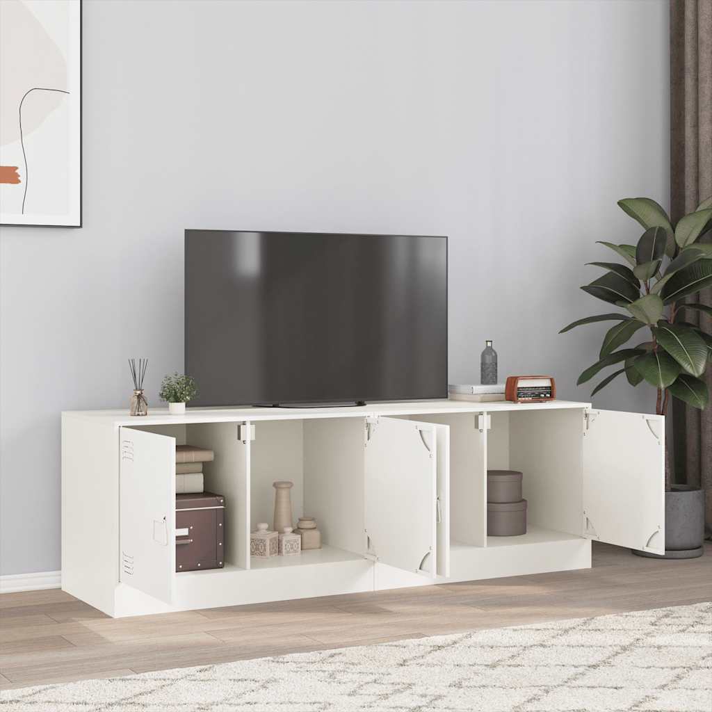2 Piece TV Cabinet Set White 67x39x44 cm Steel
