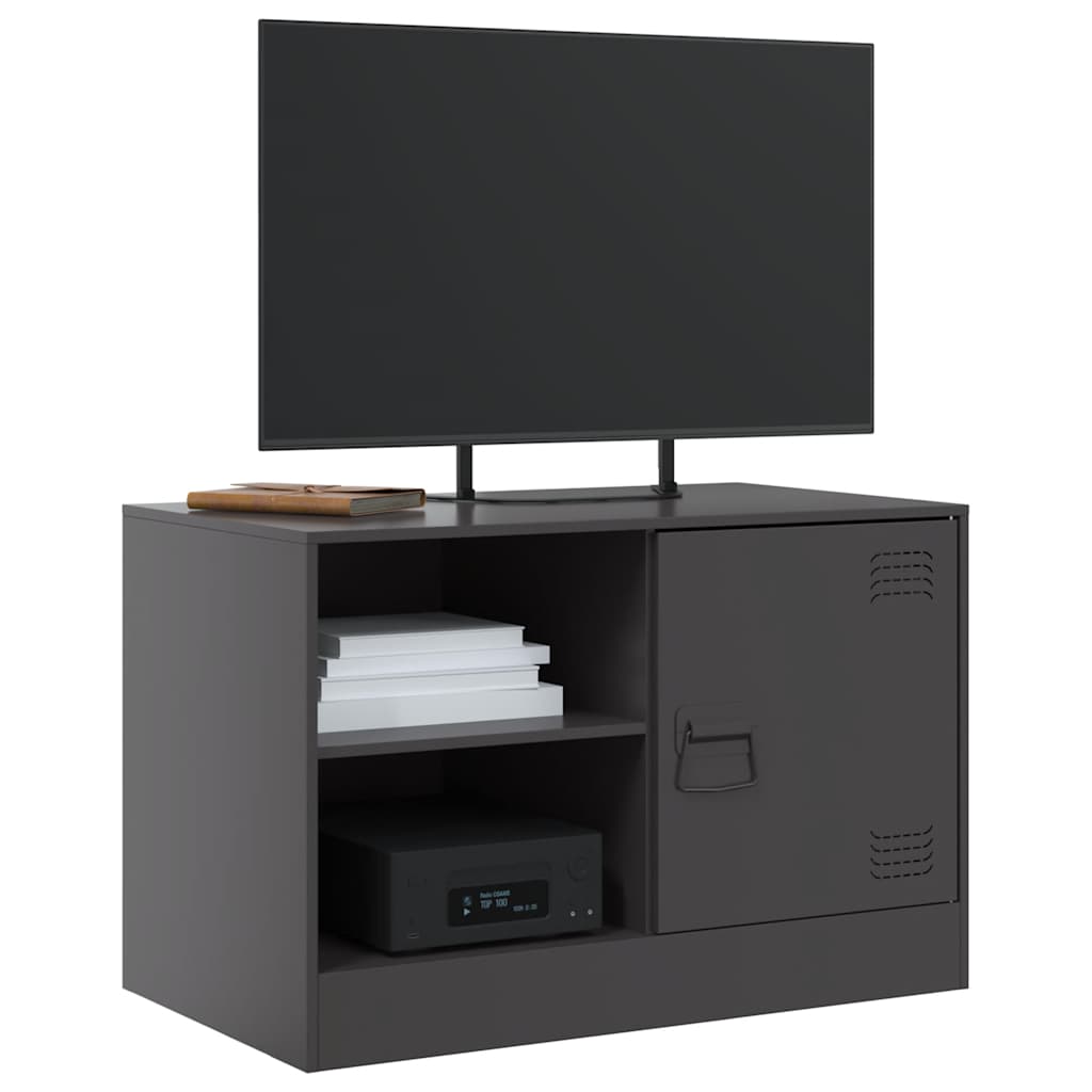 2 Piece TV Cabinet Set Black 67x39x44 cm Steel