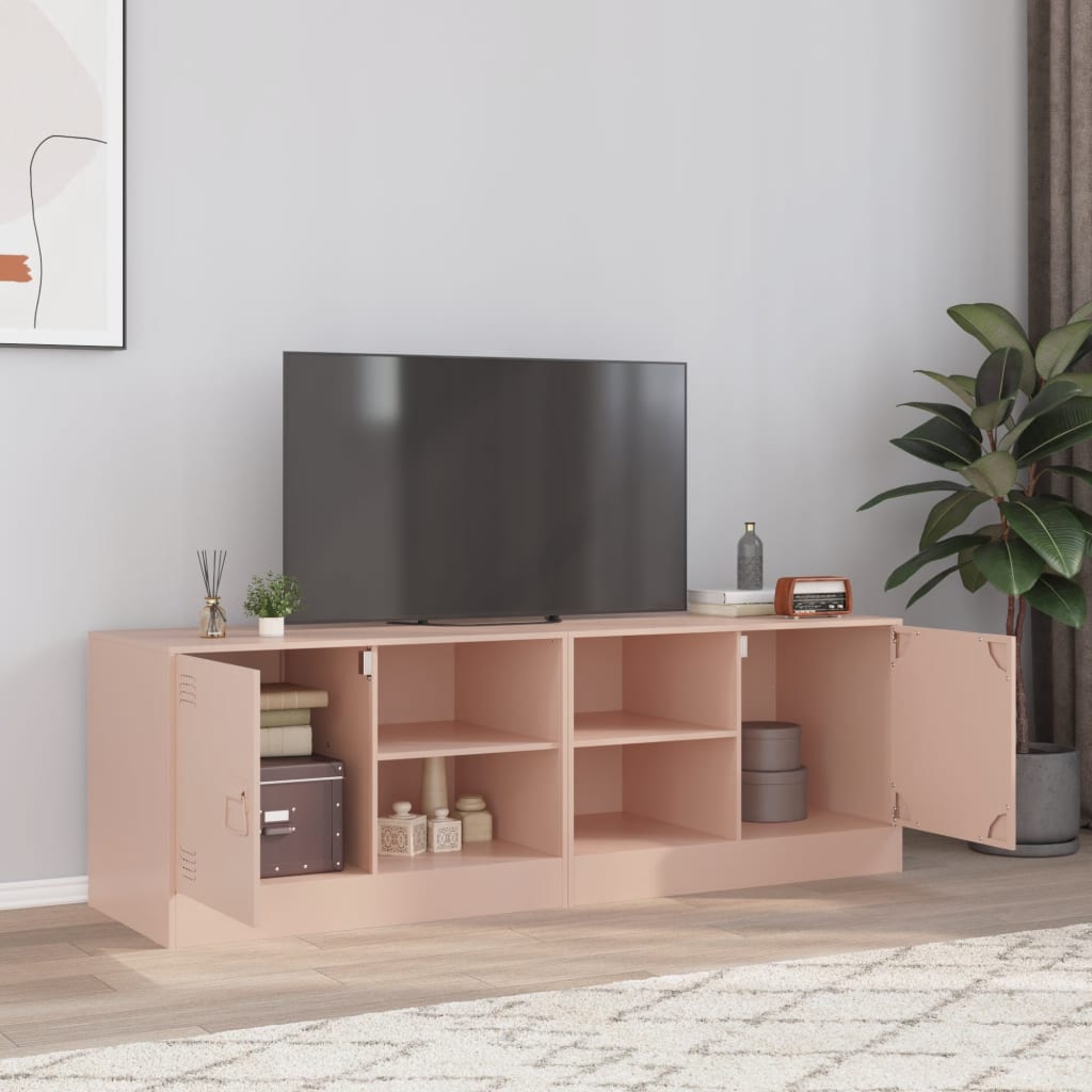 2 Piece TV Cabinet Set Pink 67x39x44 cm Steel
