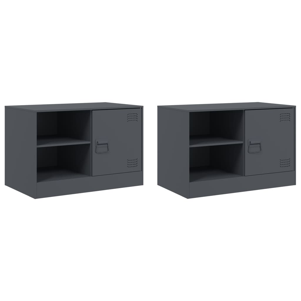 2 Piece TV Cabinet Set Anthracite 67x39x44 cm Steel