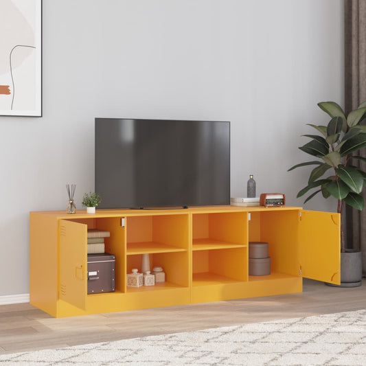 2 Piece TV Cabinet Set Mustard Yellow 67x39x44 cm Steel