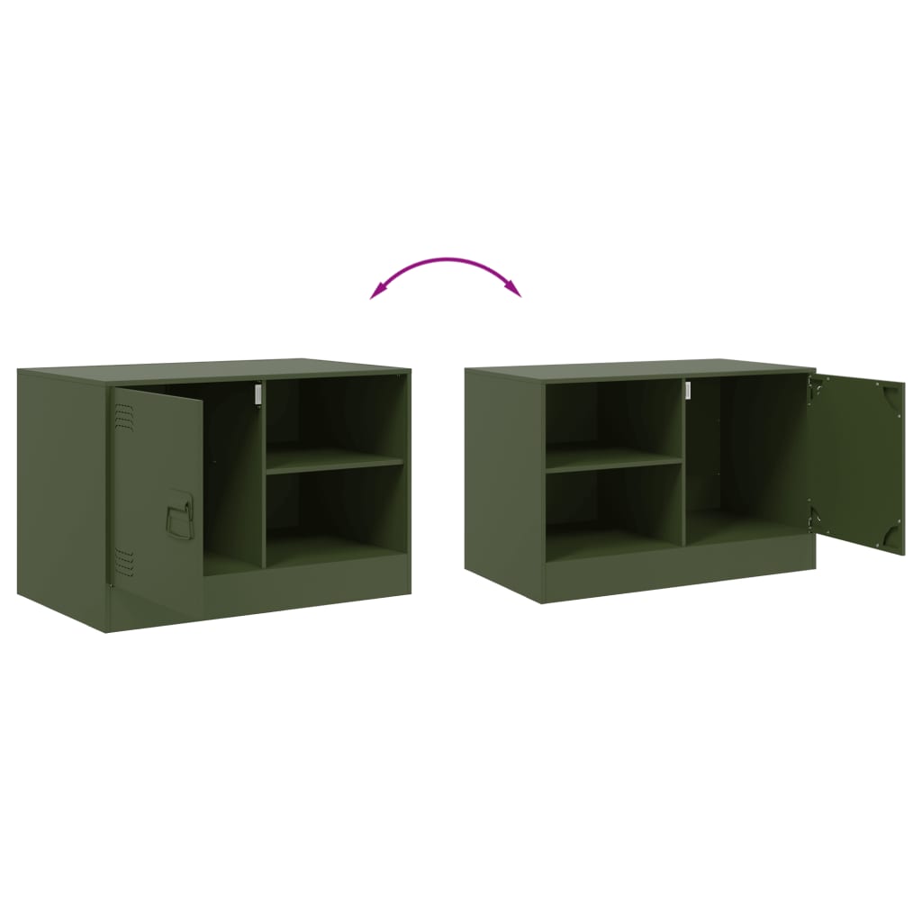 2 Piece TV Cabinet Set Olive Green 67x39x44 cm Steel