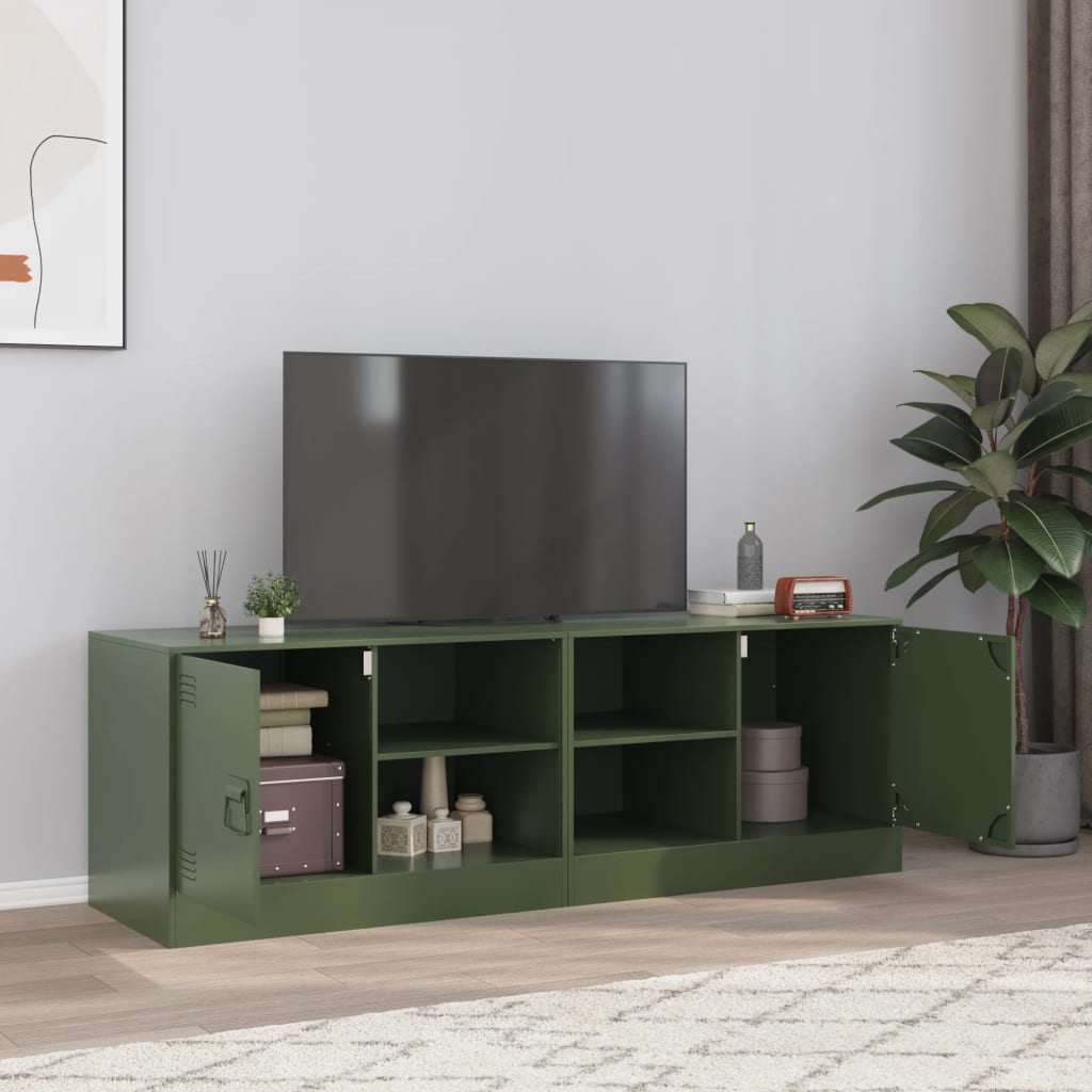 vidaXL TV Cabinets 2 pcs Olive Green 67x39x44 cm Steel