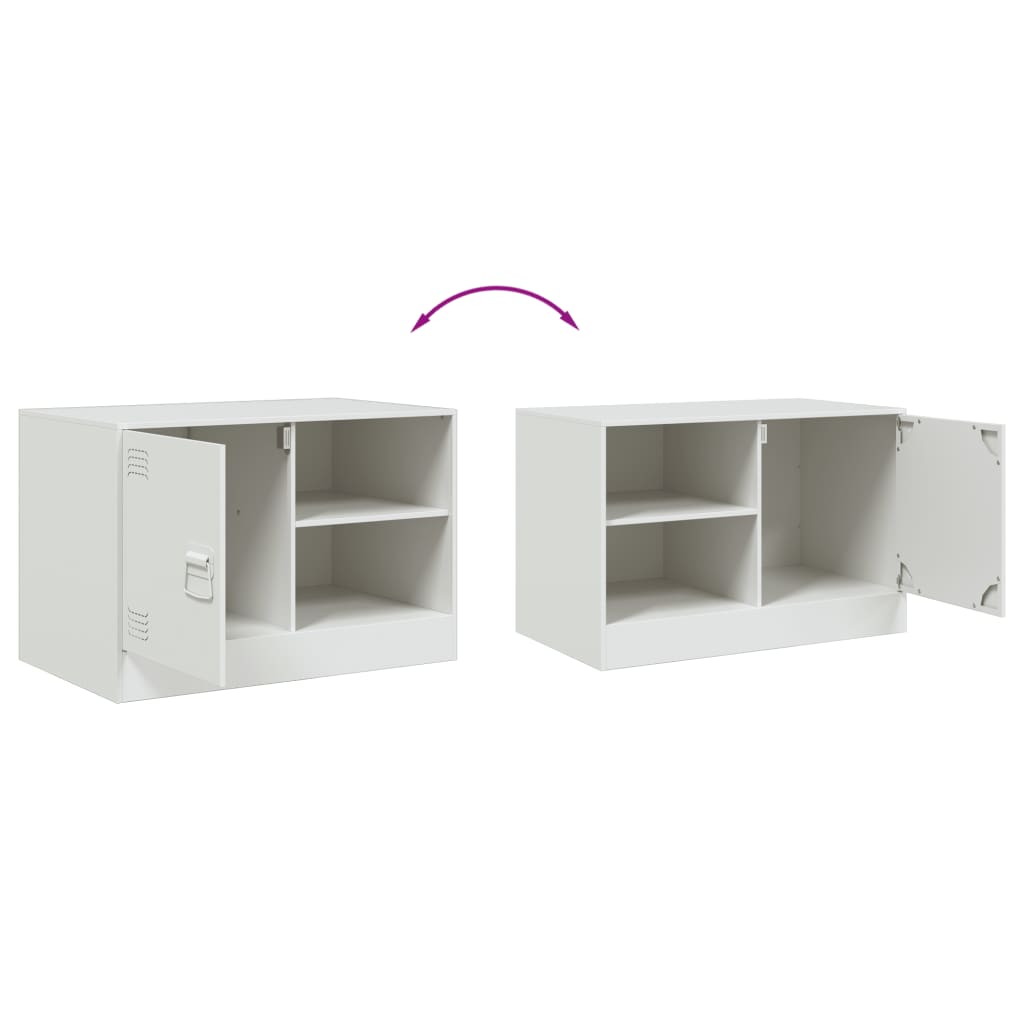2 Piece TV Cabinet Set White 67x39x44 cm Steel