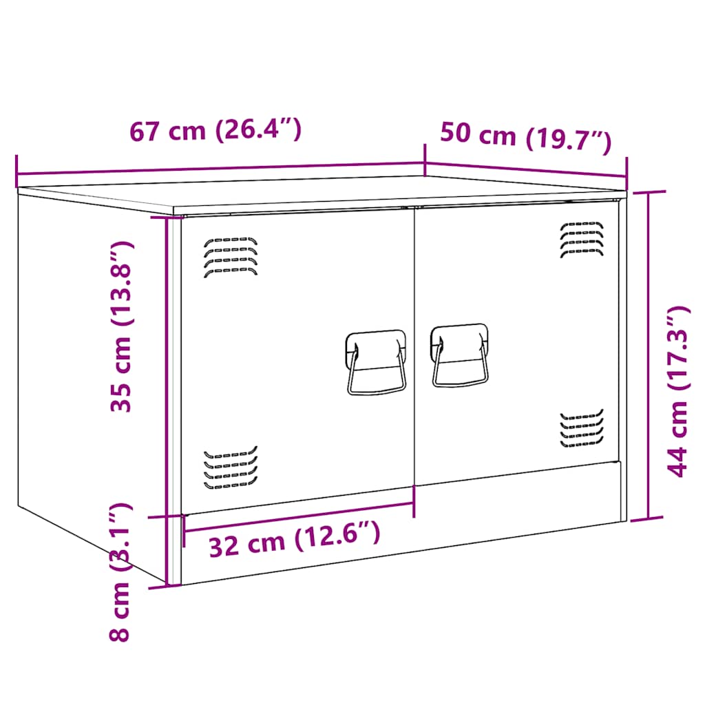 Coffee Table Anthracite 67x50x44 cm Steel
