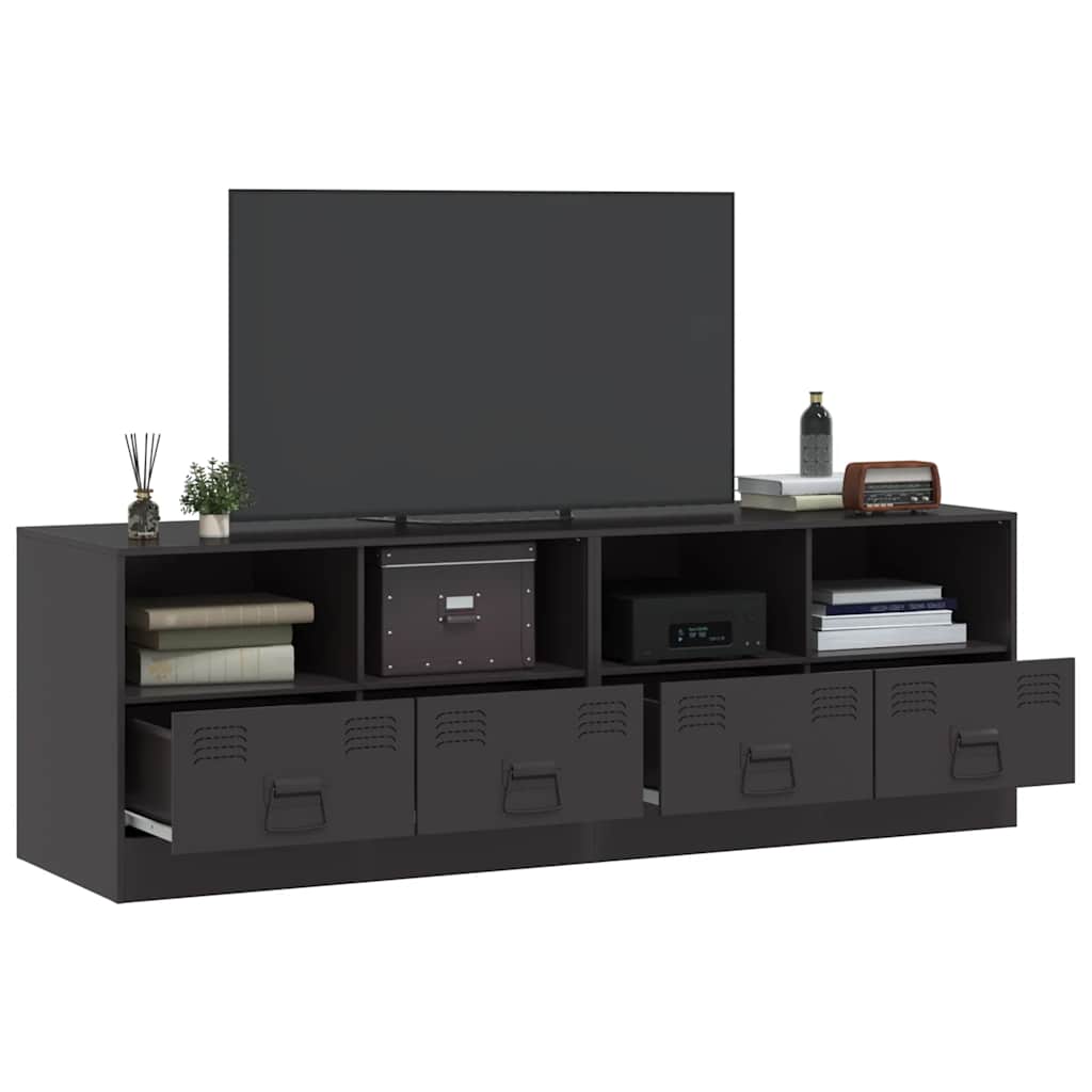 2 Piece TV Cabinet Set Black 67x39x44 cm Steel