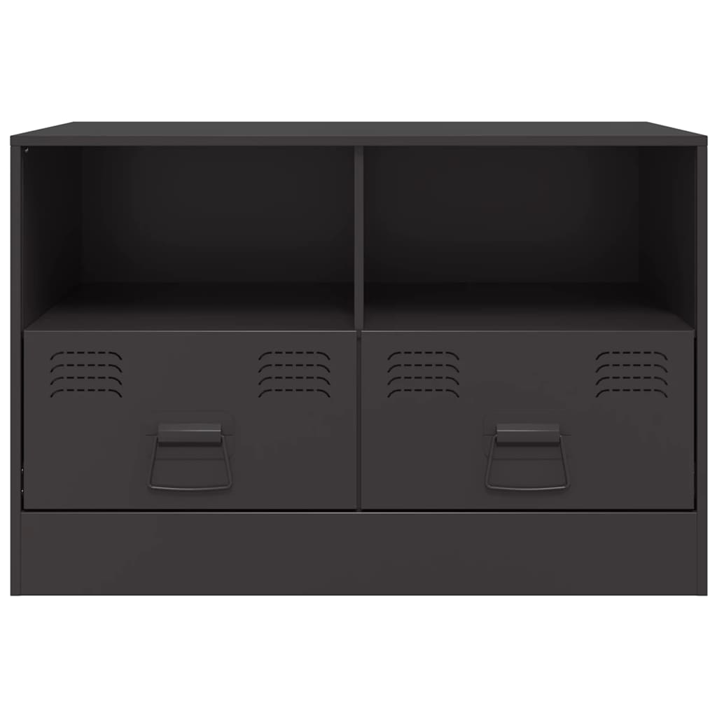 TV Cabinets 2pcs Black 67x39x44 cm Steel