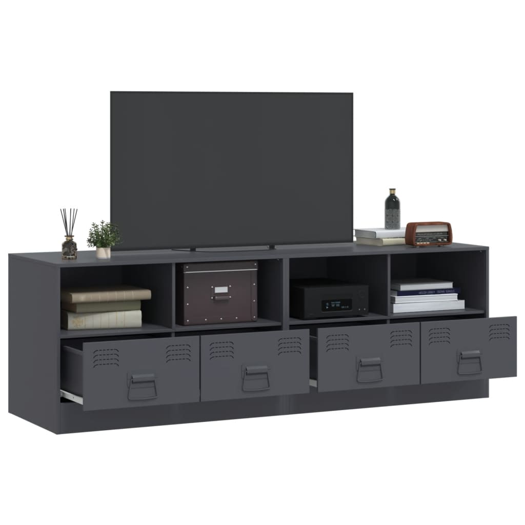 vidaXL TV Cabinets 2 pcs Anthracite 67x39x44 cm Steel