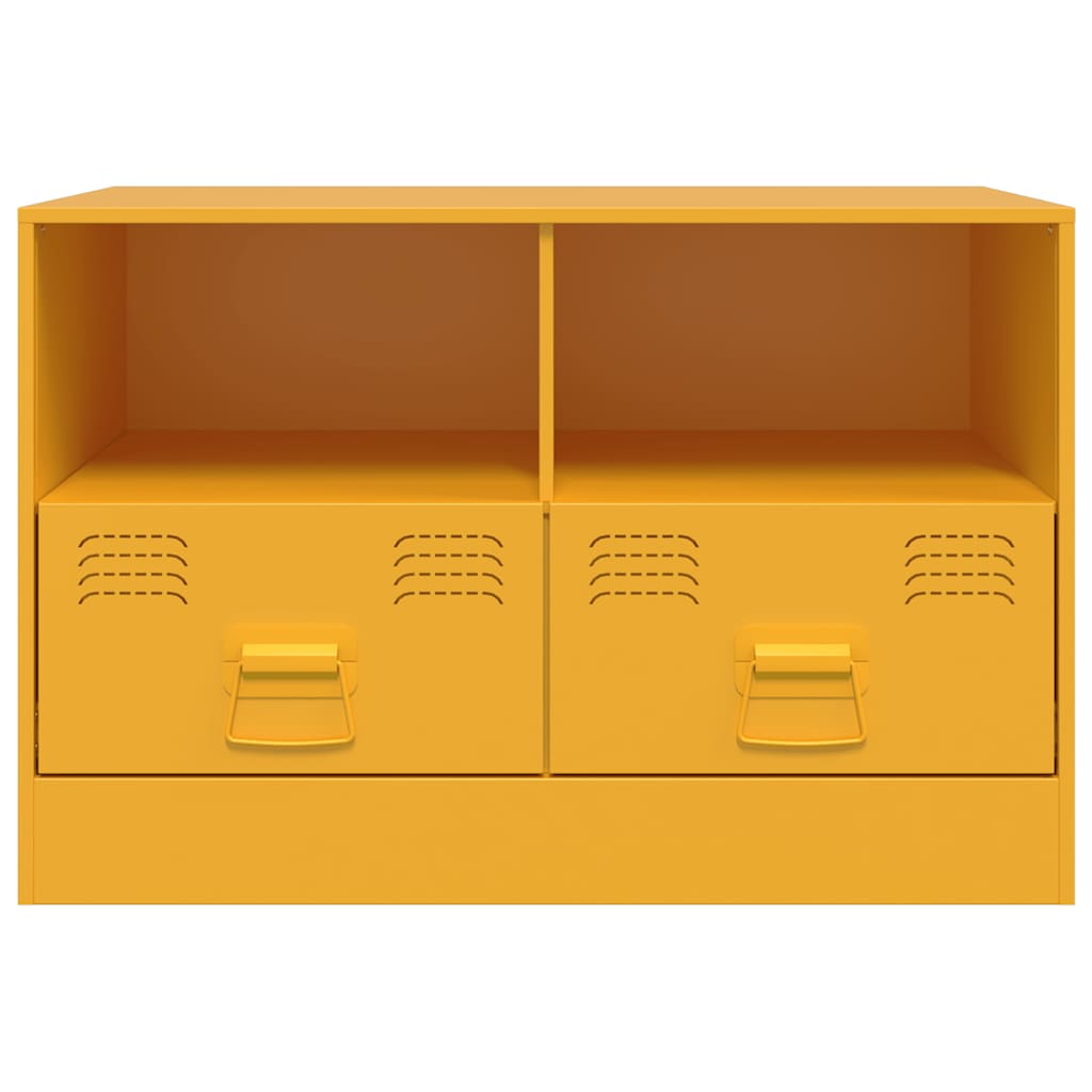 TV Cabinets 2 pcs Mustard Yellow 67x39x44 cm Steel