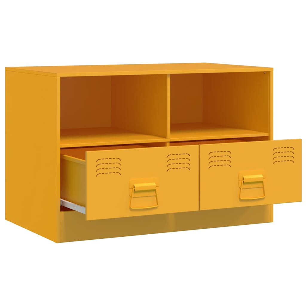 2 Piece TV Cabinet Set Mustard Yellow 67x39x44 cm Steel