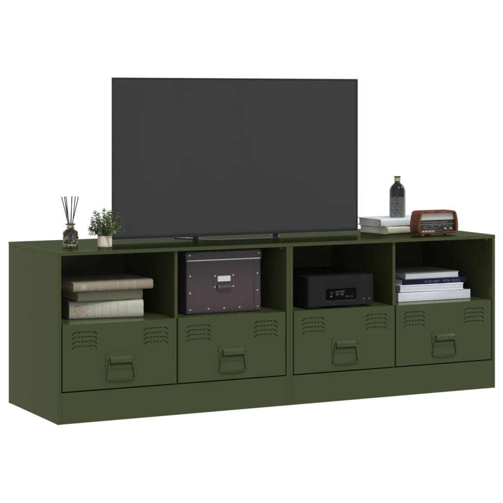 vidaXL TV Cabinets 2 pcs Olive Green 67x39x44 cm Steel