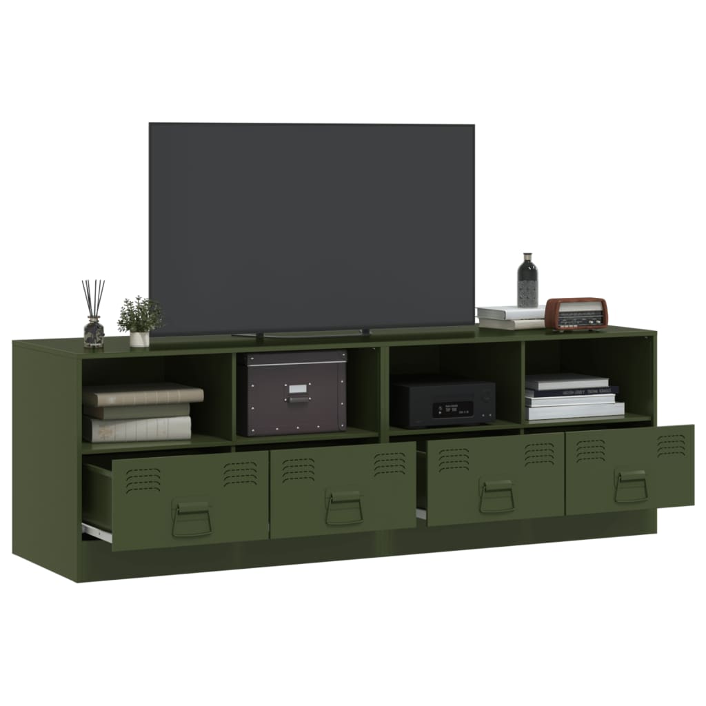 vidaXL TV Cabinets 2 pcs Olive Green 67x39x44 cm Steel