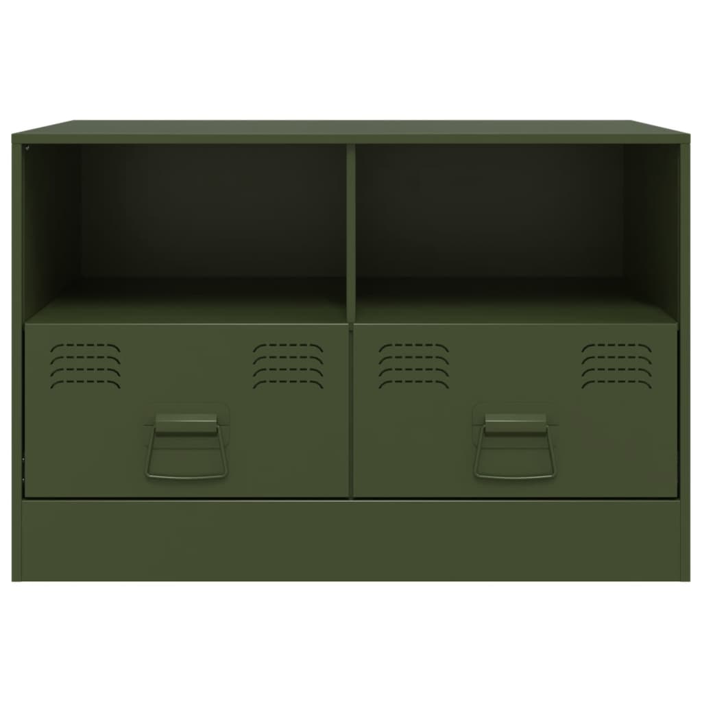 vidaXL TV Cabinets 2 pcs Olive Green 67x39x44 cm Steel