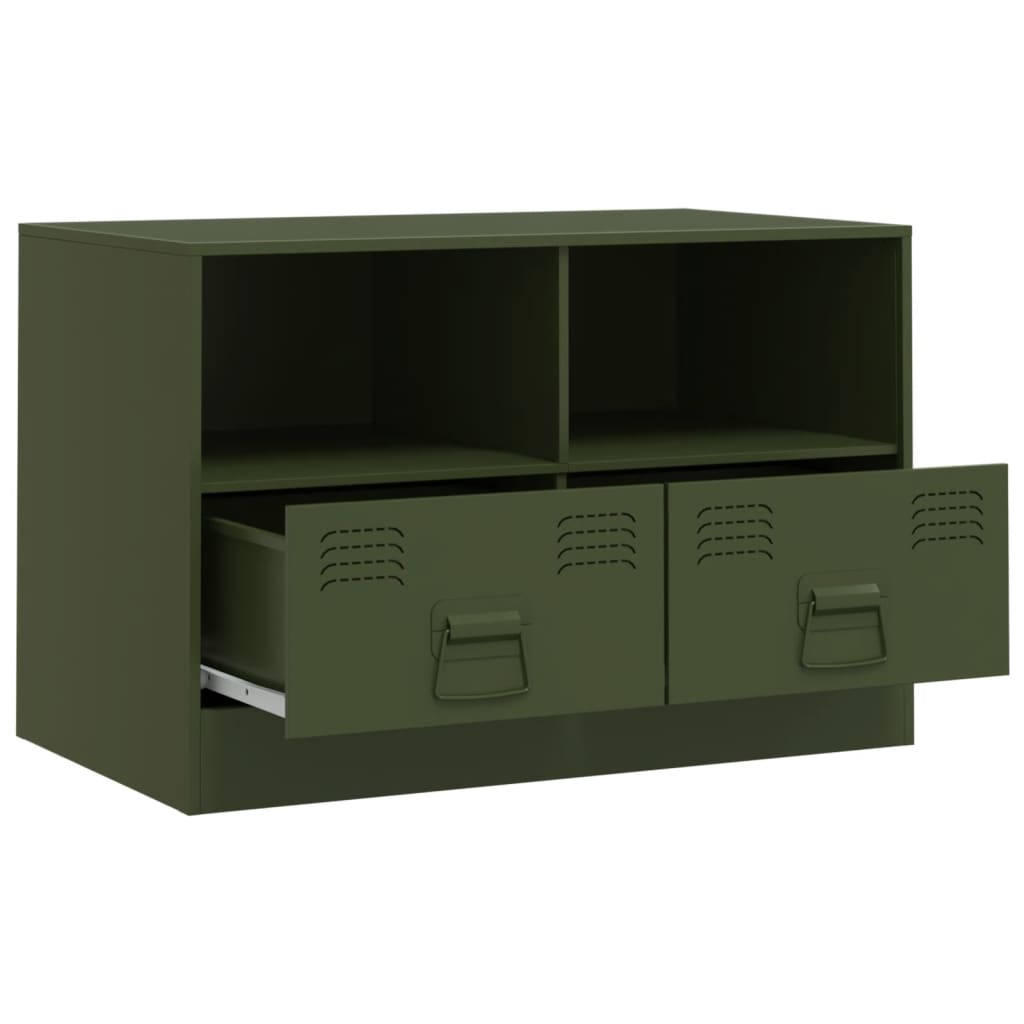 vidaXL TV Cabinets 2 pcs Olive Green 67x39x44 cm Steel