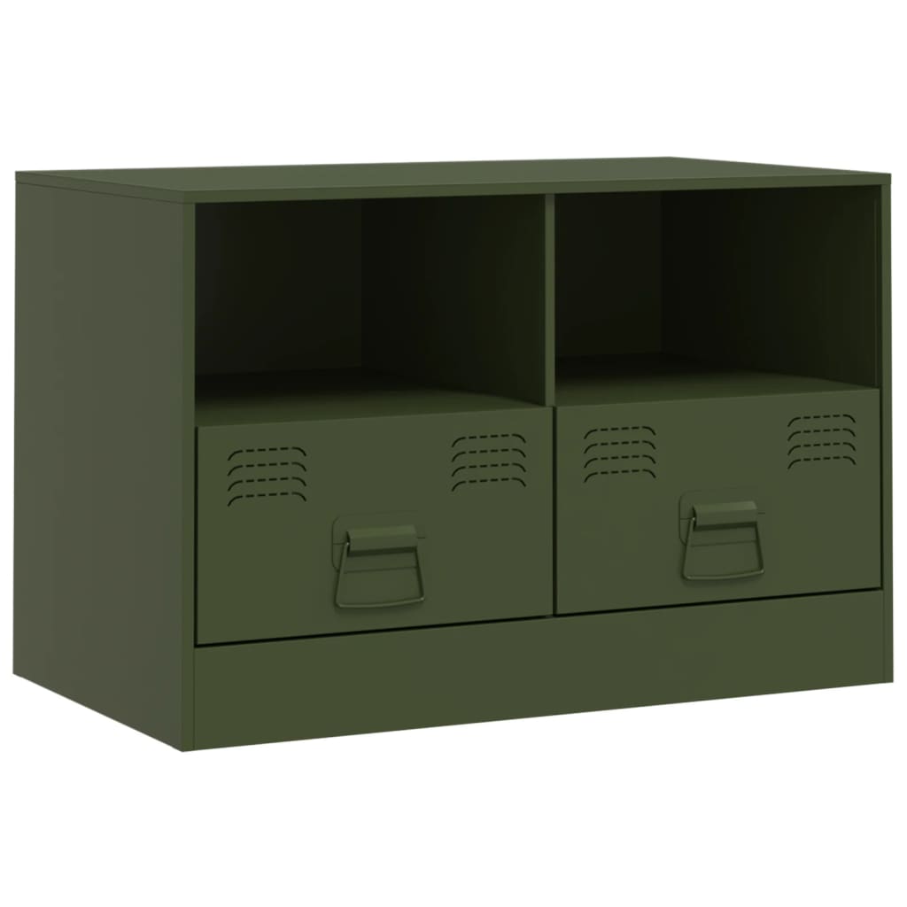 vidaXL TV Cabinets 2 pcs Olive Green 67x39x44 cm Steel