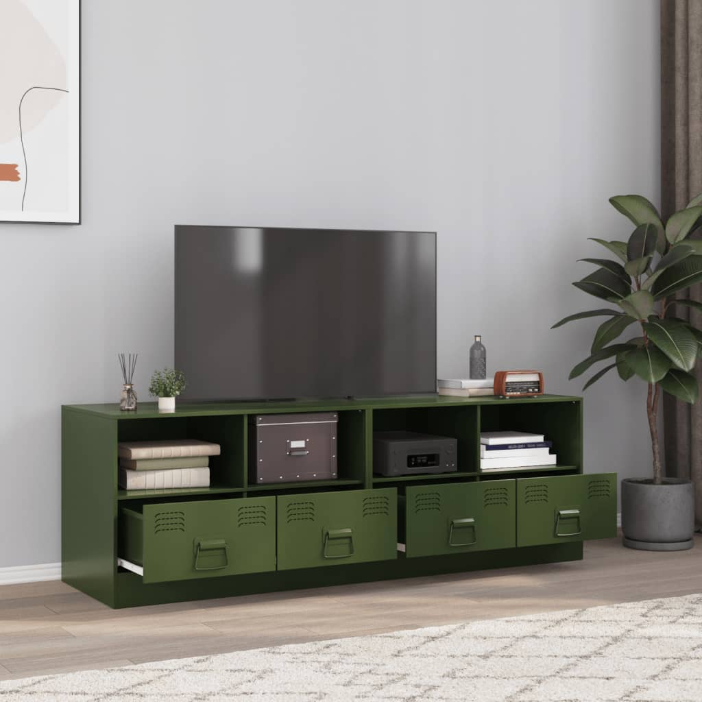 vidaXL TV Cabinets 2 pcs Olive Green 67x39x44 cm Steel