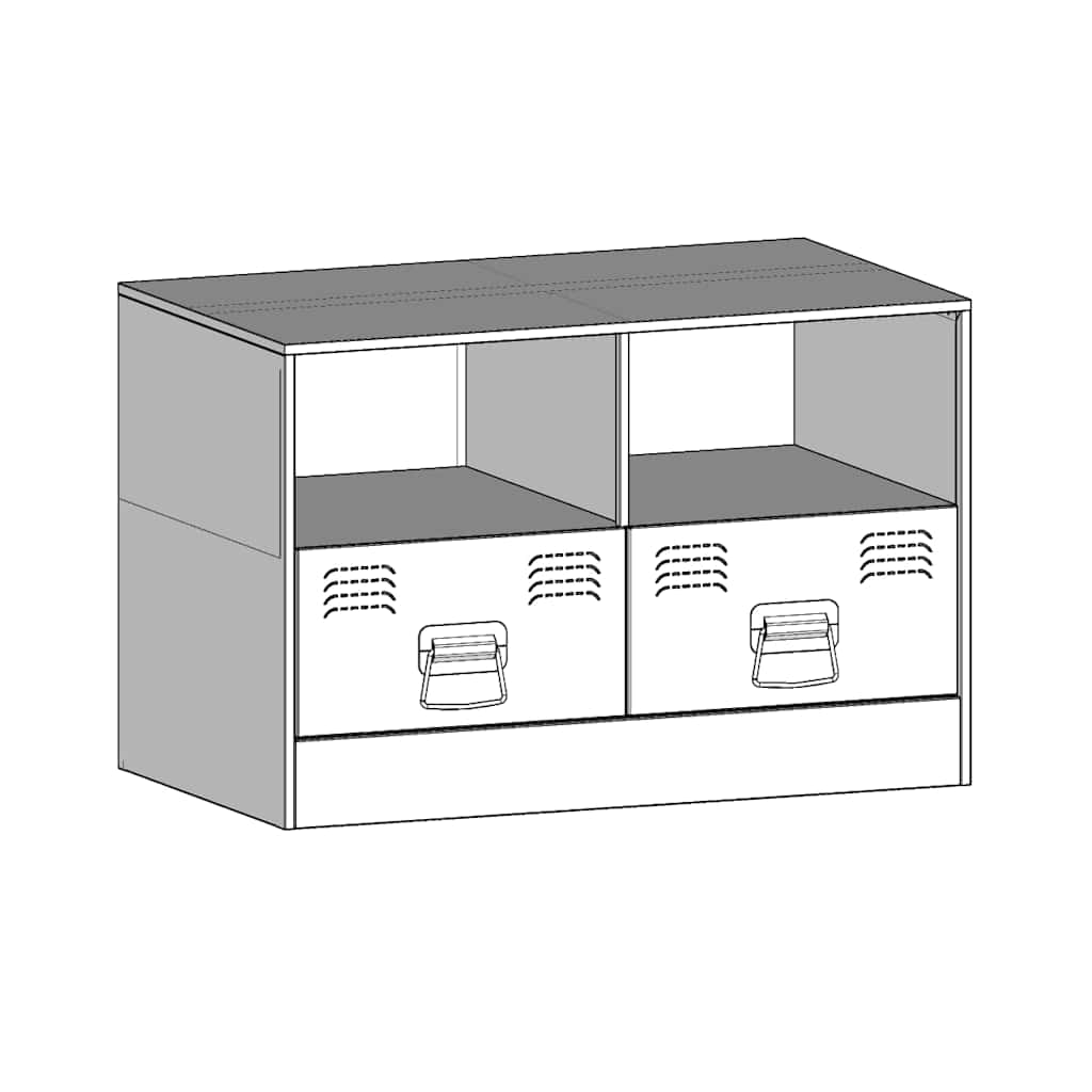 2 Piece TV Cabinet Set White 67x39x44 cm Steel