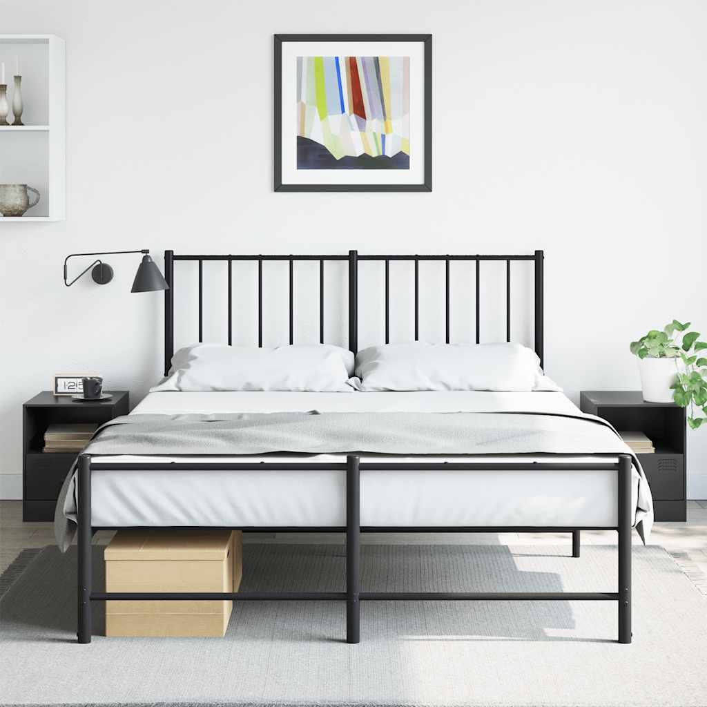 Bedside Cabinet | Set of 2 | Black | Cold-rolled steel | Medium
