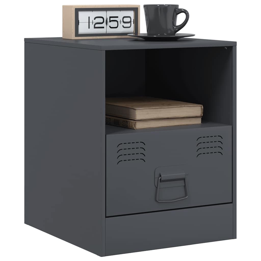 Bedside Cabinet Anthracite 34,5x39x44 cm Steel