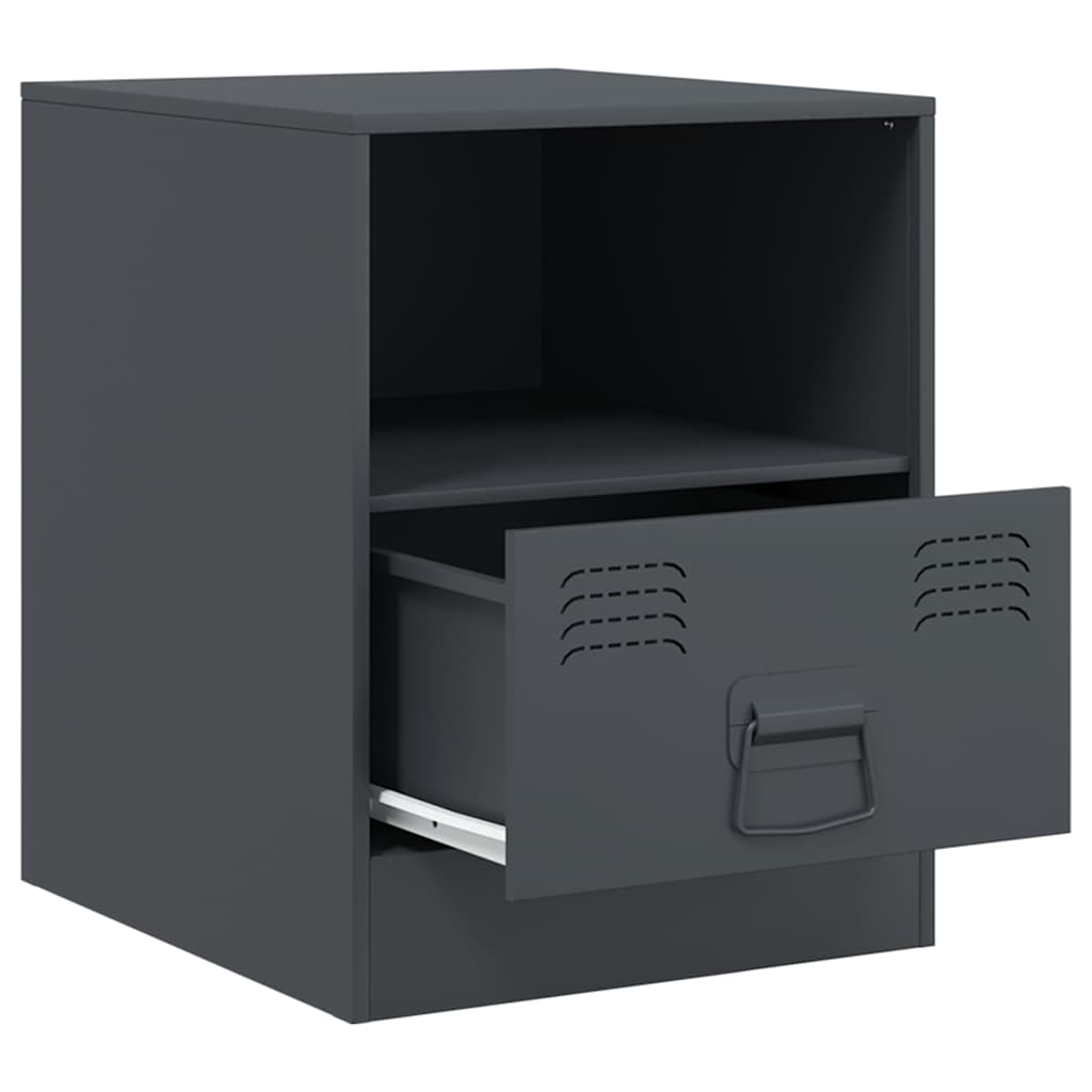 Bedside Cabinet Anthracite 34,5x39x44 cm Steel
