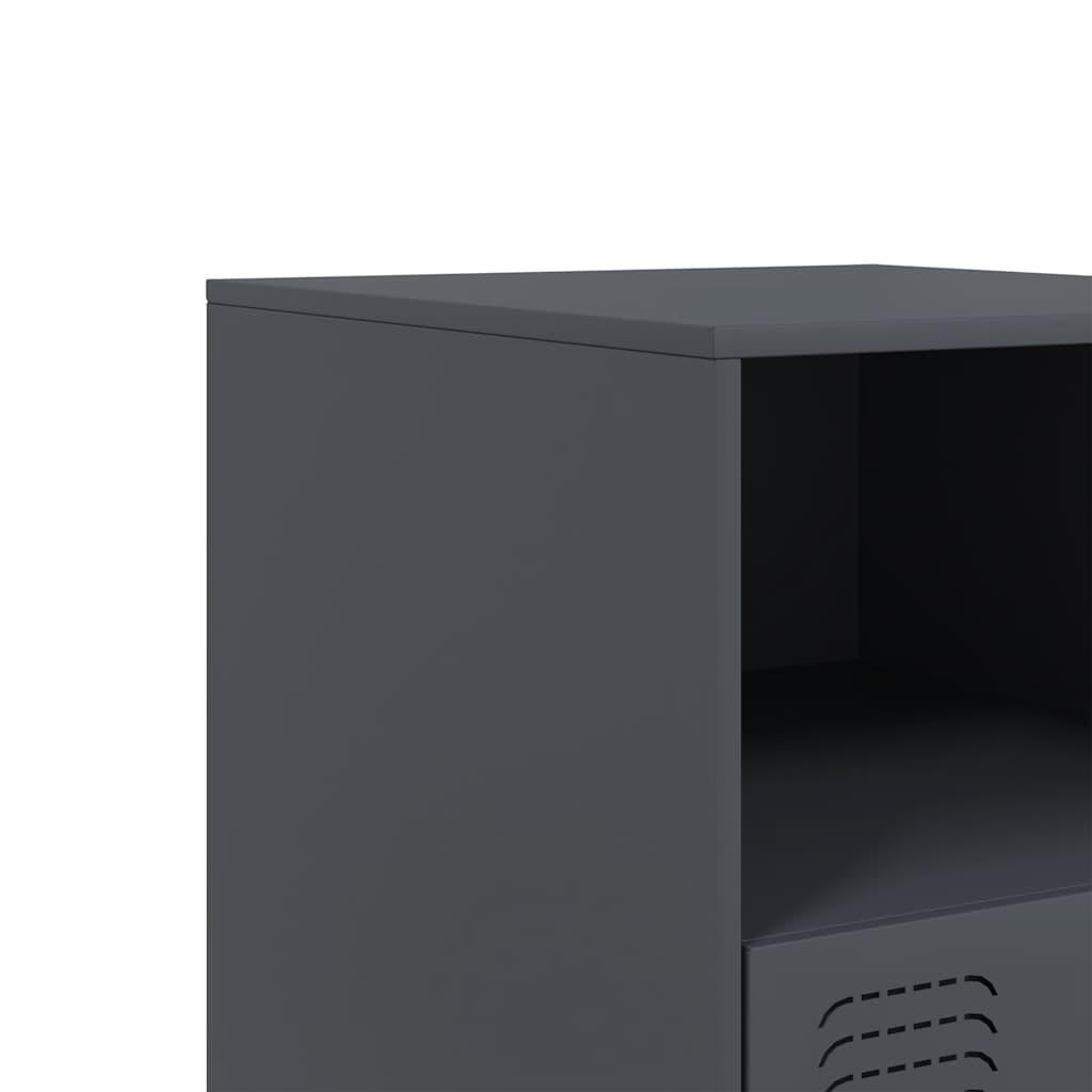 vidaXL Bedside Cabinets 2 pcs Anthracite 34.5x39x44 cm Steel