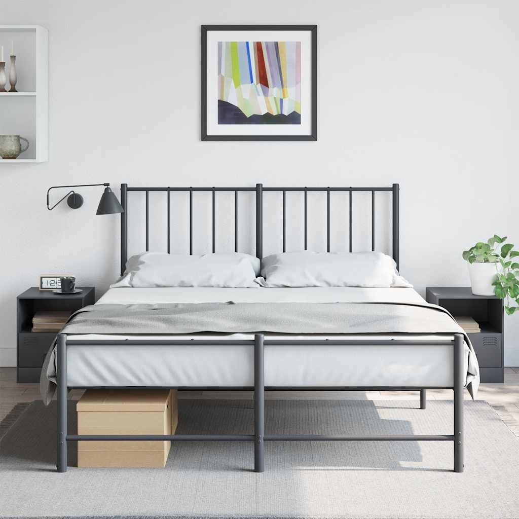 Bedside Cabinets 2 pcs Anthracite 34,5x39x44 cm Steel