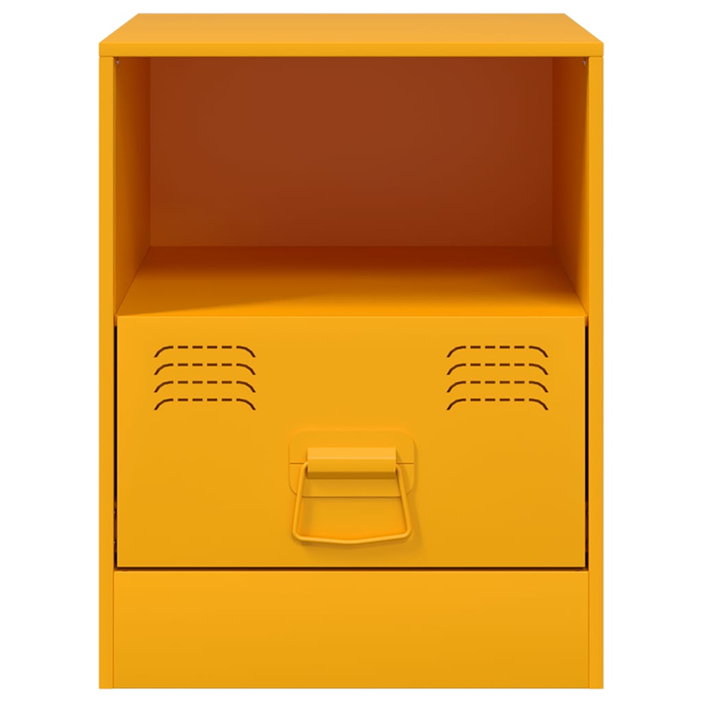 Bedside Cabinets 2 pcs Mustard Yellow 34.5x39x44 cm Steel