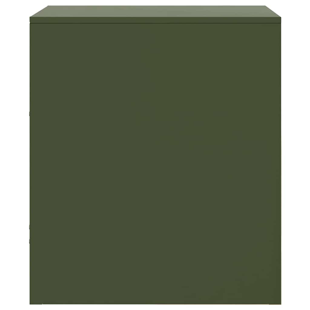 Bedside Cabinets 2 pcs Olive Green 34,5x39x44 cm Steel