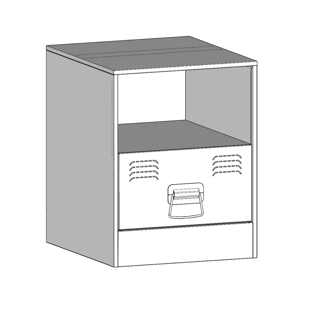 Bedside Cabinet White 34,5x39x44 cm Steel