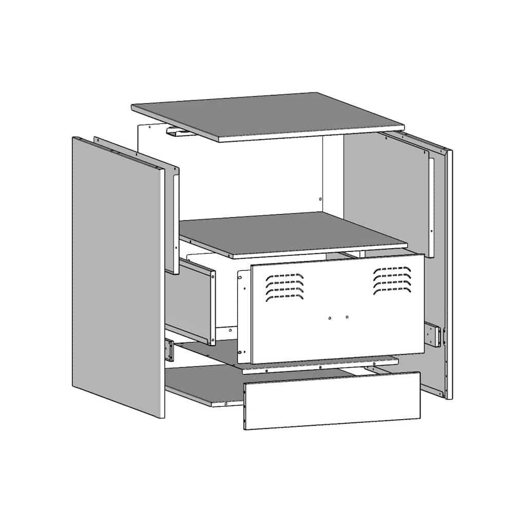 Bedside Cabinet White 34,5x39x44 cm Steel