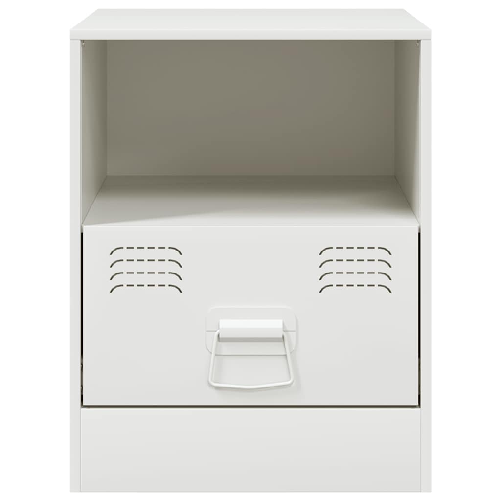 Bedside Cabinet White 34,5x39x44 cm Steel