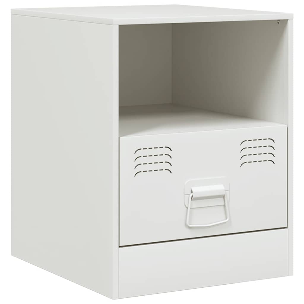 Bedside Cabinet White 34,5x39x44 cm Steel