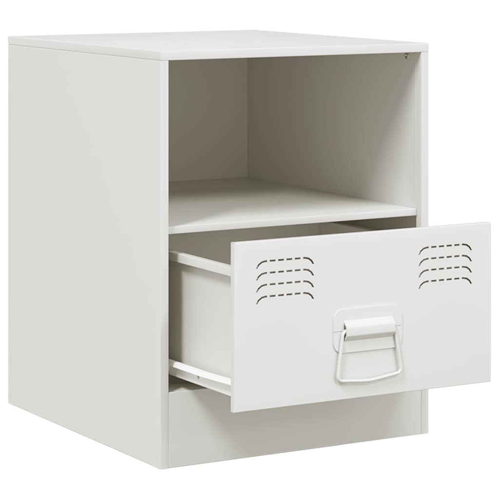 Bedside Cabinet White 34,5x39x44 cm Steel