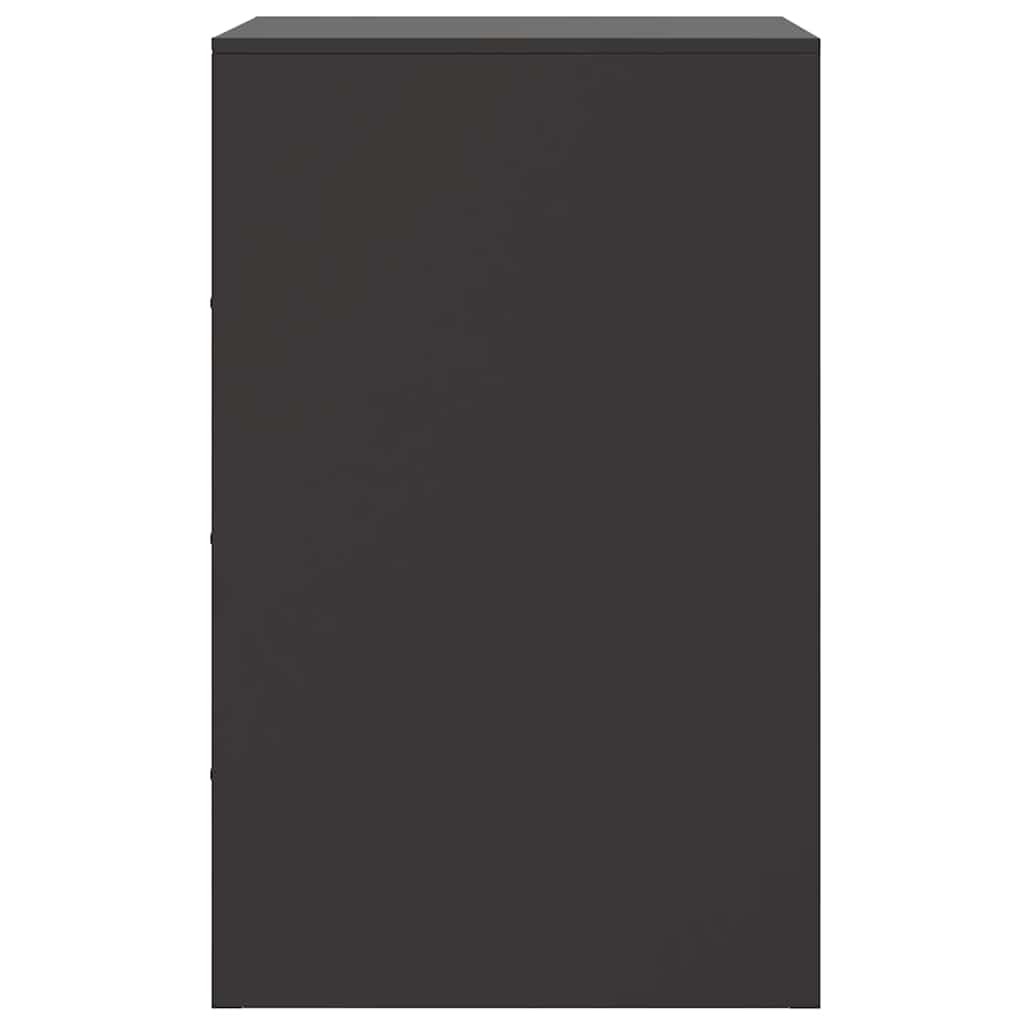 Bedside Cabinets 2pcs Black 34,5x39x62 cm Steel