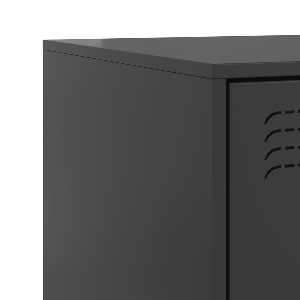 Bedside Cabinets 2pcs Black 34,5x39x62 cm Steel