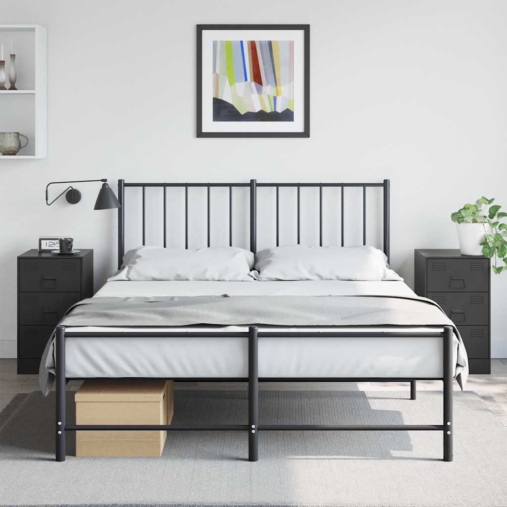Bedside Cabinets 2pcs Black 34,5x39x62 cm Steel
