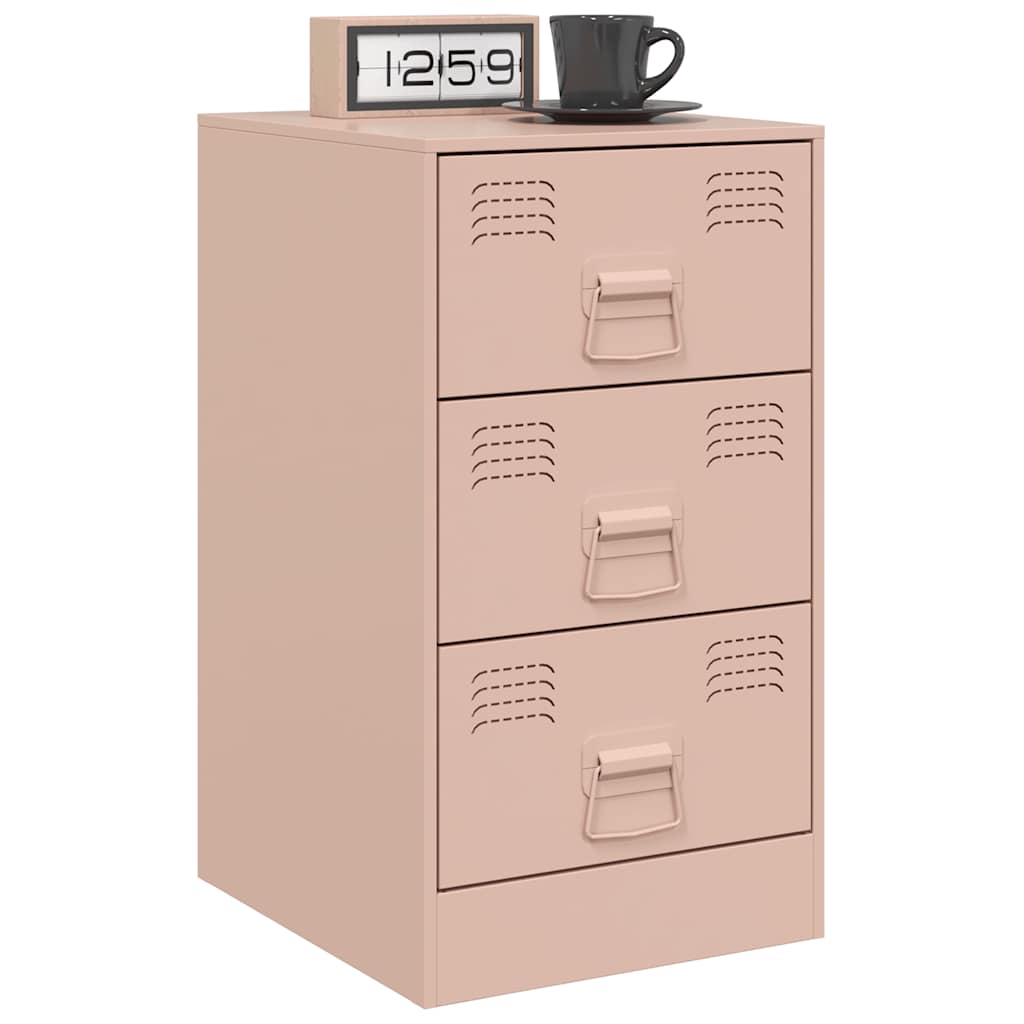 Bedside Cabinets 2 pcs Pink 34,5x39x62 cm Steel
