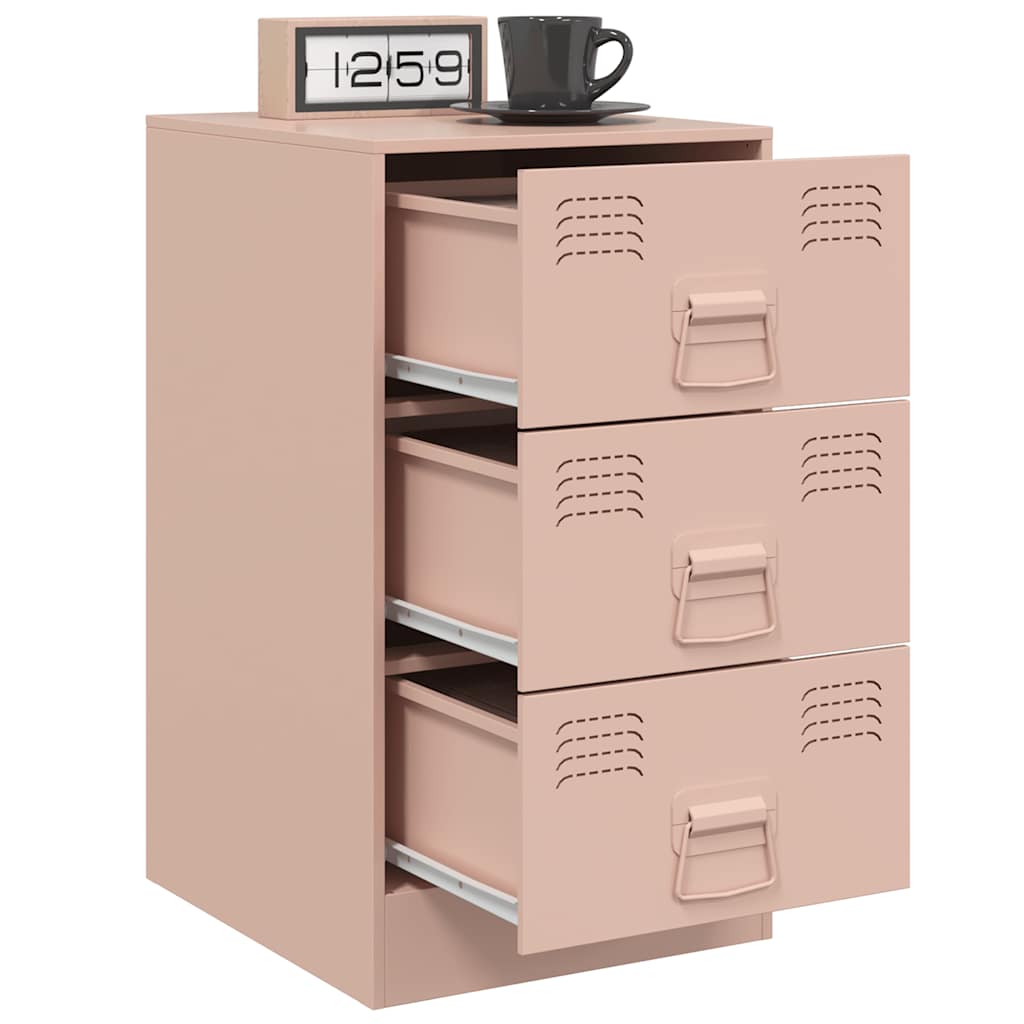 Bedside Cabinets 2 pcs Pink 34,5x39x62 cm Steel